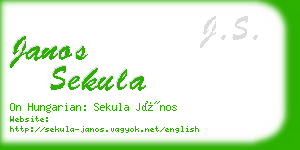 janos sekula business card